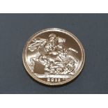 22CT GOLD 2013 FULL SOVEREIGN COIN