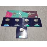 ROYAL MINT RANGE COMPRISING 50P OLYMPICS 2X DIFFERENT ON OFFICIAL DISPLAY CARDS 3 DIFFERENT