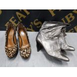 2 PAIR OF LADIES SHOES INCLUDES HOBBS LONDON LEOPARD SKIN STILETTOS SIZE 36 AND A PAIR OF LADIES