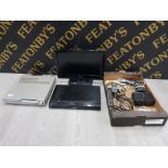 2 DVD PLAYERS SONY AND PANASONIC, 18 INCH LG TV WITH PANASONIC SPEAKERS AND 2 REMOTES WITH LEADS