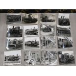 16 LARGE BLACK AND WHITE OLD PHOTOGRAPHS OF RAILWAY TRAINS INCLUDES NCB, HUNSLET AND BRITISH COAL