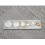 CANADIAN 1967 SET OF 6 UNCIRCULATED COINS FROM 1 CENTS TO $1 INCLUDING 10C 25C 50C $1 SILVER