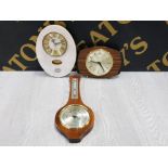 METAMEC CLOCK PLUS ONE OTHER ALSO TOGETHER WITH A REPRODUCTION BAROMETER