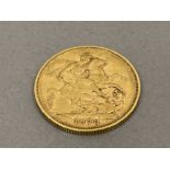 22CT GOLD QUEEN VICTORIA YOUNG HEAD SOVEREIGN 1878