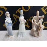 LLADRO LADY FIGURE WITH FLOWERS CALLA LILIES, MIQUEL VALENCIA LADY FIGURE WITH FLOWERS AND A SOAP