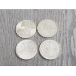 4 AUSTRIAN 50 SCHILLING COINS DATING 1963 1970 1972 AND 1973