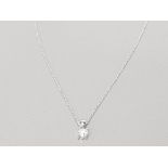 18CT WHITE GOLD DIAMOND PENDANT NECKLACE GROSS 1.4G