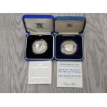 UK ROYAL MINT SILVER PROOF CROWNS 1981 AND 1998 BOTH IN ORIGINAL CASES