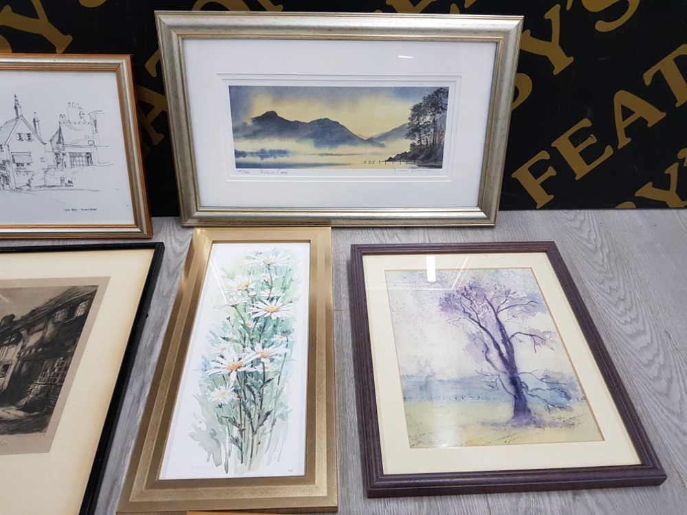 10 FRAMED PRINTS INCLUDES SKETCHES AND OUTDOOR SCENES MAINLY BY JH - Image 5 of 11