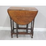 OAK BARLEY TWIST GATE LEGGED TABLE