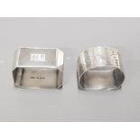 2 HALLMARKED SILVER NAPKIN RINGS 65G