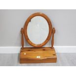 PINE DRESSING TABLE MIRROR WITH STORAGE SECTION