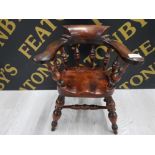 CHILDS MAHOGANY SMOKERS BOW ARMCHAIR 17 INCHES HIGH