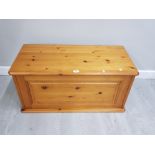 PINE WOODEN BLANKET CHEST 84CM BY 40CM