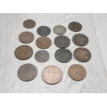 COLLECTION OF VARIOUS COINAGE INCLUDES INDIAN STRAITS ONE CENT HONG KONG ONE CENT ETC