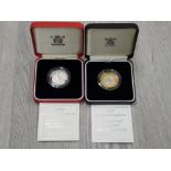 UK ROYAL MINT SILVER PROOF PIEDFORT £2 COIN SETS 1995 AND 1997