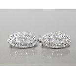 PAIR OF SILVER AND CZ STUD EARRINGS GROSS 7.3G