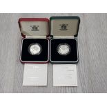 UK ROYAL MINT £2 SILVER PROOF COIN SETS 1995 AND 1996