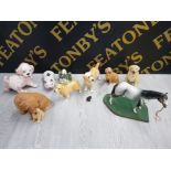 COLLECTION OF ANIMAL FIGURES MAINLY DOGS INCLUDES SYLVAC AND SANDICAST