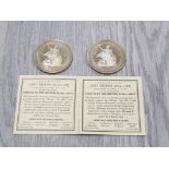 HONK KONG CHINESE 1997 TRADE DOLLAR VERSION A AND VERSION B NIGHT AND MORNING ISSUED BY THE ROYAL