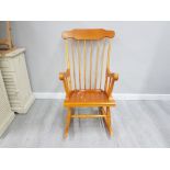 BEECH FRAMED ROCKING CHAIR