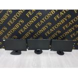 3 FLAT SCREEN LCD MONITORS WITH LED BACKGROUND 21 INCH