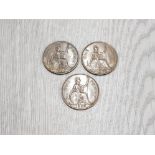 3 1950S ONE PENNY COINS