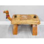 VINTAGE DECORATIVE HAND CARVED CAMEL FOOT REST