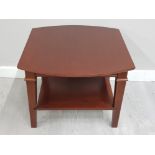 MAHOGANY LAMP TABLE WITH NICE TAPERED LEGS WITH UNDER SHELF