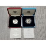 UK ROYAL MINT SILVER PROOF £2 COIN SETS 1995 AND 1996 BOTH IN ORIGINAL CASE WITH CERTIFICATE