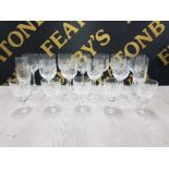 QUANTITY OF CRYSTAL DRINKING GLASSES INCLUDES PINWHEEL DESIGN AND 5 WEBB AND CORBETT