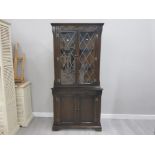 OLD CHARM STYLE OAK CORNER CABINET