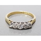 18CT YELLOW GOLD LADIES FIVE STONE DIAMOND RING COMPRISING OF 5 BRILLIANT ROUND CUT DIAMONDS SET