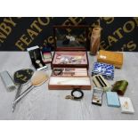 COLLECTION OF JEWELLERY BOXES INCLUDES NECKLACES, WATCHES, BRACELETS AND LIPSTICK CASE ETC