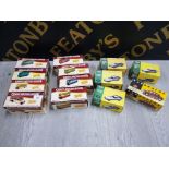COLLECTION OF DIECAST VEHICLES IN ORIGINAL BOX INCLUDING GREAT BRITISH BUSES, CLASSIC SPORTS CARS