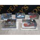 COLLECTION OF DIECAST 007 CARS INCLUDES ASTON MARTIN, MASERATI, MERCURY COUGAR AND FERRARI ETC