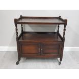 MAHOGANY BARLEY TWIST STORAGE TROLLEY