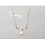 9CT GOLD CHAIN AND PEARL DROP PENDANT GROSS