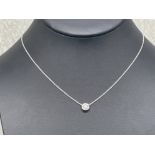 ORIGINAL TIFFANY & CO DIAMOND SOLITAIRE PENDANT ON 18CT WHITE GOLD CHAIN 0.75CT F COLOUR VS2 WITH