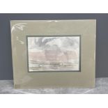 LEONARD LEN EVETTS 1909-1997 WATER COLOUR LANDSCAPE STUDY 19CMS X 28CMS SIGNED AND DATED BOTTOM