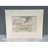 LEONARD LEN EVETTS 1909-1997 WATER COLOUR LATE EVENING 18CMS X 27CMS SIGNED AND DATED BOTTOM RIGHT