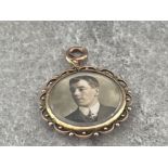 9CT GOLD EDWARDIAN DOUBLE SIDED PHOTO LOCKET HM AROUND THE RIM