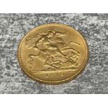22CT GOLD 1929 FULL SOVEREIGN COIN STRUCK IN SOUTH AFRICA