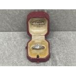 ANTIQUE ART DECO 1.2CT OLD MINE CUT SOLITAIRE DIAMOND RING WITH PLATINUM AND 18CT GOLD WITH ORIGINAL