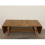 ERCOL DROP LEAF COFFEE TABLE WITH MAGAZINE RACK ORIGINAL BLUE LABEL