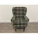 TARTAN WING BACK CHAIR