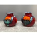 POOLE POTTERY PAIR OF BUD VASES