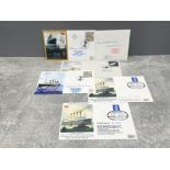 TITANIC SMALL LOT OF COMMEMORATIVE COVERS 6 FIVE BEAR THE SIGNATURES OF TITANIC SURVIVORS B V DEAN