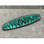 DAVID ANDERSEN STERLING SILVER ENAMEL WAVE DESIGN BROOCH DESIGNED BY AGNAR SKREDE GOOD CONDITION