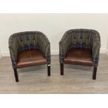 PAIR OF TARTAN TUB CHAIRS